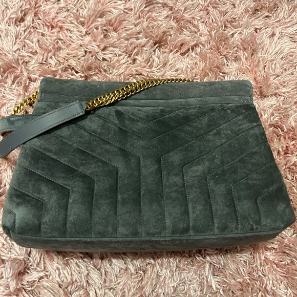 YSL NWt Medium Lou Matelassé Suede Shoulder bag - Picture 6 of 13